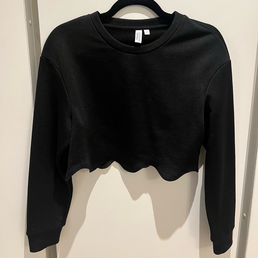 And Other Stories Black Sweater with cropped cut out on bottom hem